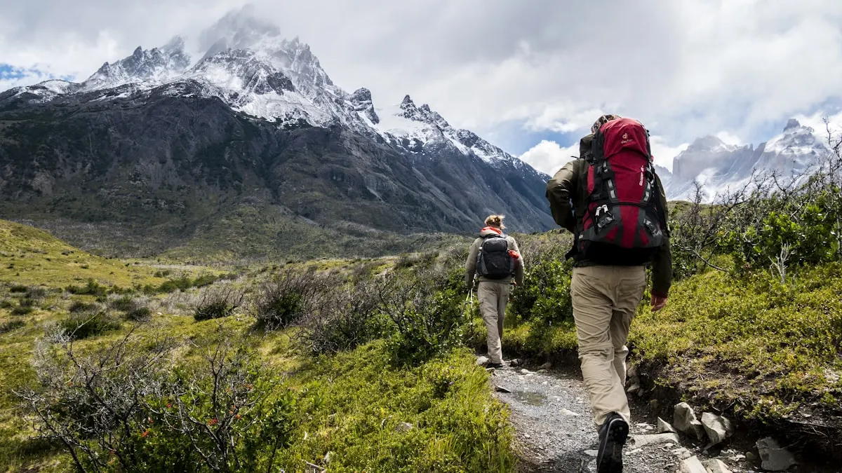 Hiker on a scenic Pacific Northwest trail