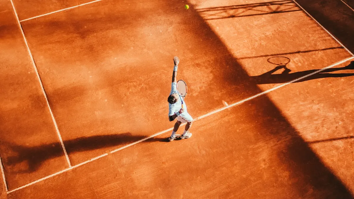 Athletes playing on an outdoor court